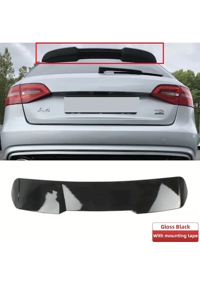 Audi A4 B8 Allroad Cam Üstü Spoyler 2008 2015 Parlak Siyah