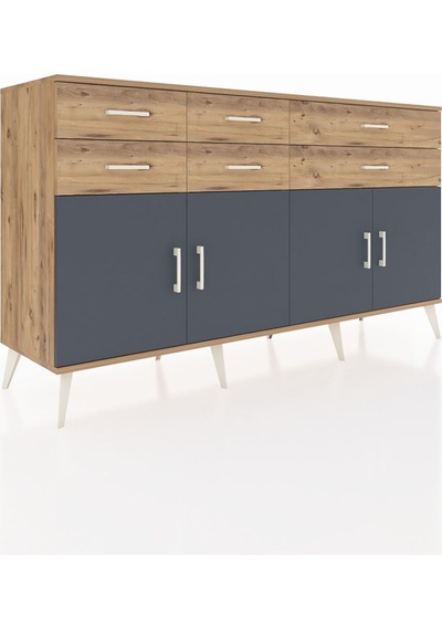 Hyperion Konsol 3 Raflı 6 Çekmeceli 4 Kapaklı 176x44x99 Çam-antrasit/çam Atlas Çam/antrasıt - Atlas Çam Hyperion Konsol 3 Raflı 6 Çekmeceli 4 Kapaklı 176x44x99 Çam-antrasit/çam Atlas Çam/antrasıt - Atlas Çam