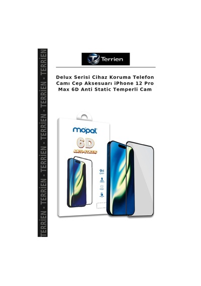 Delux Serisi Cihaz Koruma Telefon Camı Cep AksesuarıApple iPhone Uyumlu 12 Pro Max 6d Anti Static Temperli Cam