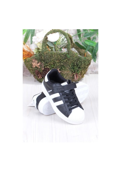 Fort Cool Star Rahat Esnek Sneaker Çocuk Spor Ayakkabı SİYAH-BEYAZ
