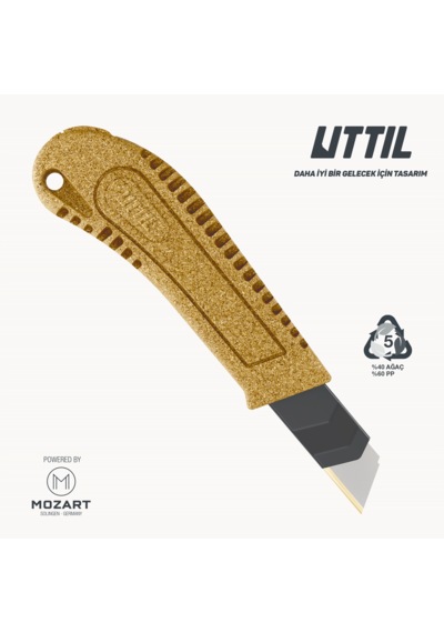 UTTIL Aura Natura Nmuk03-an %40 Ahşap Gövdeli 18mm Maket Bıçağı