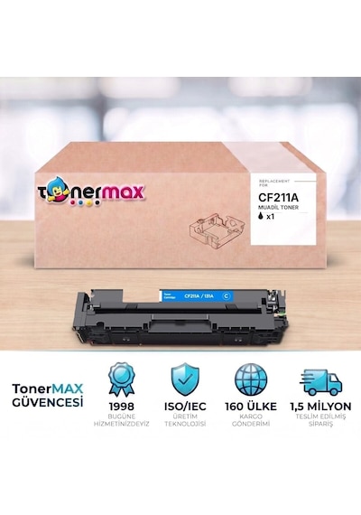 Hp Laserjet Pro 200 Color M251nw Muadil Toner Çipli Cf211a Mavi