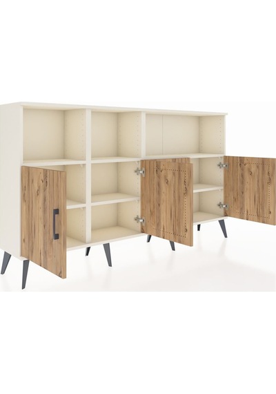 Arges Konsol 6 Raflı 4 Kapaklı 176x30x99 Aytaşı-çam/aytaşı Atlas Çam/aytası - Aytası