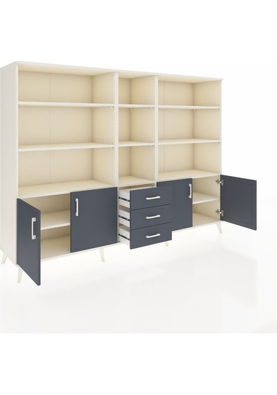 Hyperion Dolap 11 Raflı 3 Çekmeceli 4 Kapaklı 220x44x163 Aytaşı-a Aytaşı-antrasit Hyperion Dolap 11 Raflı 3 Çekmeceli 4 Kapaklı 220x44x163 Aytaşı-a Aytaşı-antrasit