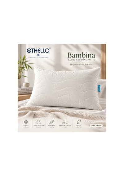 Bambina Premium Bambu Kapitone Yastık 50 70 Cm %30 Bambu & %70 Hcs Boncuk Elyaf Dolgu Beyaz - 919370405 Beyaz