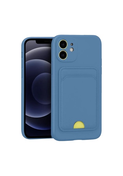 Newface Apple İphone 11 Kılıf Kelvin Kartvizitli Silikon - Mavi