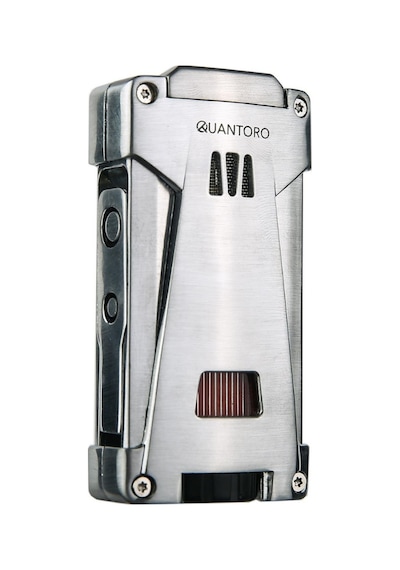 Quantoro 3 Torch Pürmüz Gümüş Metal Puro Çakmağı - Trz1047
