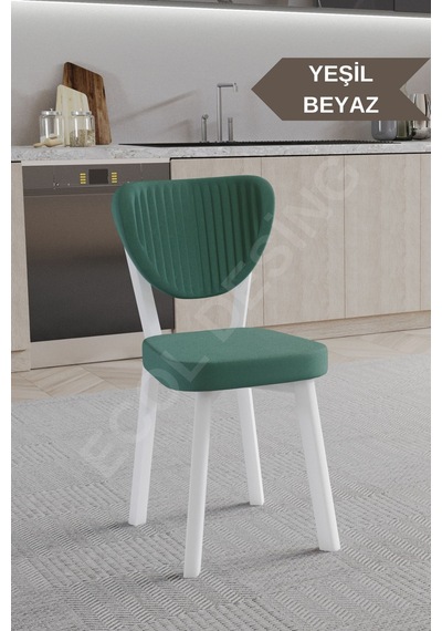 Faymend 2 Adet Elma Model Mutfak Sandalyesi Salon Sandalyesi Yemek Sandalyesi Cafe Restaurant Sandalyesi Yeşil