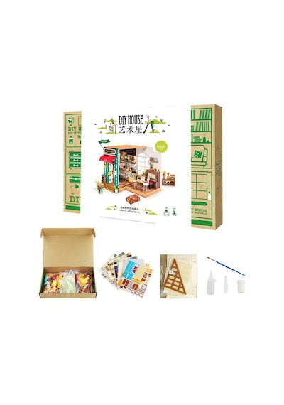 Rolife Dg109 Simon'ın Kahve Dükkanı Simon's Coffee Dıy Minyatür Maket Model Set Miniature Dollhouse 3d Model Kit Detaylı Dekoratif Hobi Seti 3d Puzzle Tiny House