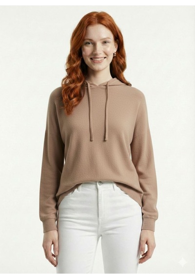 Neden Tekstil Kadın Kapüşonlu Basic Regular Fit Sweatshirt - Açık Pembe