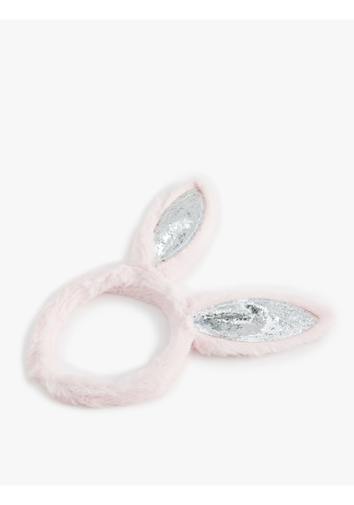 Koton Peluş Taç Tavşan Kulak Aplike Detaylı Pullu Payetli Pembe 5wkg70028aa Gül Pembe
