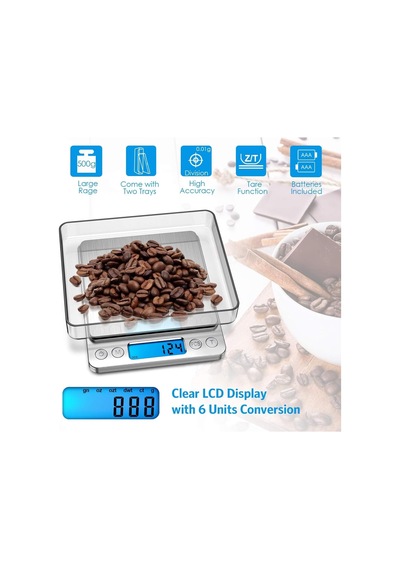 Hassas Kuyumcu Terazi, 500 G 0.01 G Geniş Ölçü Aralığı, 6 Adet Ölçü Birim, Dara Fonksiyonu, 0.01 G Hassasi Diğer