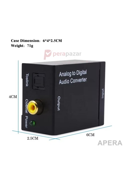Analogdan Dijitale Ses Dönüştürücü Adc R/l Rca Giriş Optik Toslink Coaxial Çıkış Dac Değildir Amfi Soundbar Ses Çevirici Cn07