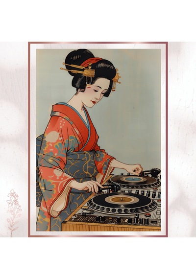 Geisha Dj - Japon Kültürü Ve Müzik Temalı Pvc Tablo