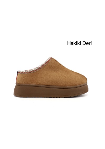 Gönderir Kadın Taba Süet W Tazz Kalın Tabanlı Kürklü Terlik Ddza87234782