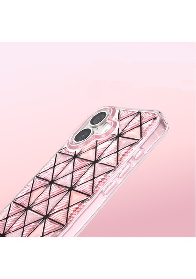 İphone 17 Uyumlu Kılıf 3d Buz Blok Desenli Zore Paris Kairo Tpu Kapak Pembe
