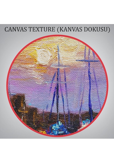 Es10 Özel Tasarım, Dekortif BaskıBalıkçı Köyü Kanvas Duvar Tablosu-1188 (95 x 165)