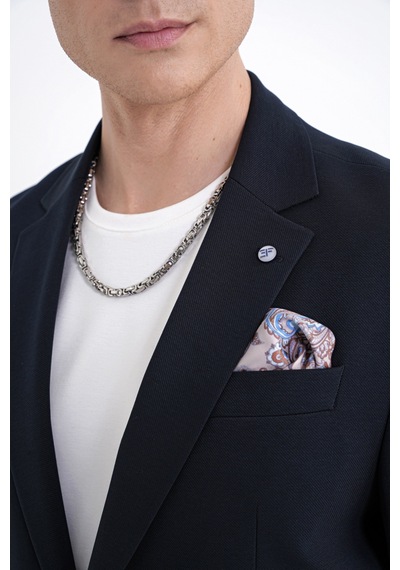 Comfort Fit Çift Yırtmaç Torba Cep Metal Düğmeli Lacivert Blazer Ceket C 734