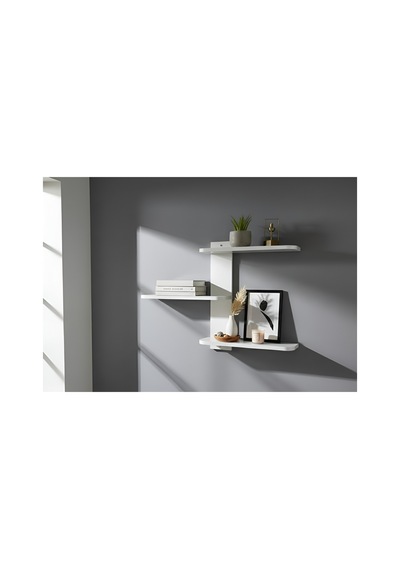 Raf101 Modern Duvar Rafı, Salon Antre Balkon Rafı, Beyaz - 839674254 Beyaz