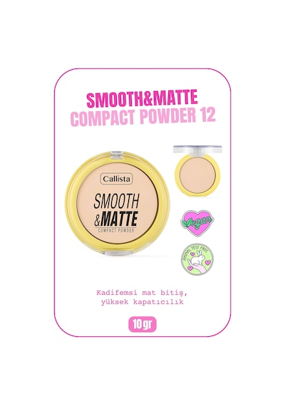 Callista Smooth Matte Compact Powder Mat Görünümlü Pudra 12