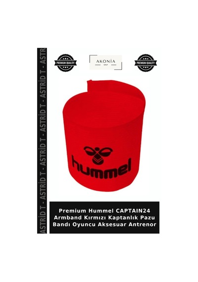 Premium Hummel Captaın24 Armband Kırmızı Kaptanlık Pazu Bandı Oyuncu Aksesuar Antrenor