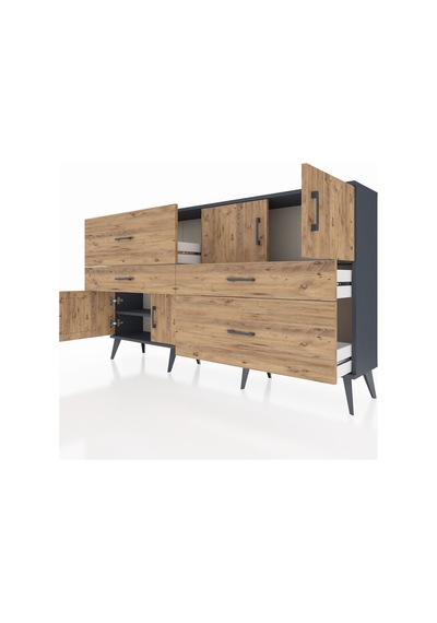 Arges Konsol 2 Raflı 4 Çekmeceli 4 Kapaklı 176x30x99 Antrasit-çam Atlas Çam/atlas Çam - Antrasıt Arges Konsol 2 Raflı 4 Çekmeceli 4 Kapaklı 176x30x99 Antrasit-çam Atlas Çam/atlas Çam - Antrasıt