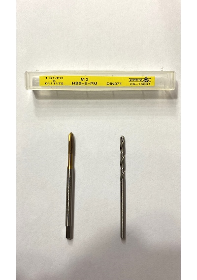 M3 Titan Kaplı Düz Kılavuz 2.5 MM Hss Matkap Ucu