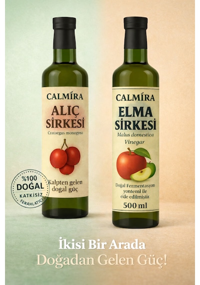 Calmira Alıç Sirkesi 500 Ml Ve Elma Sirkesi 500 Ml Seti 2'li