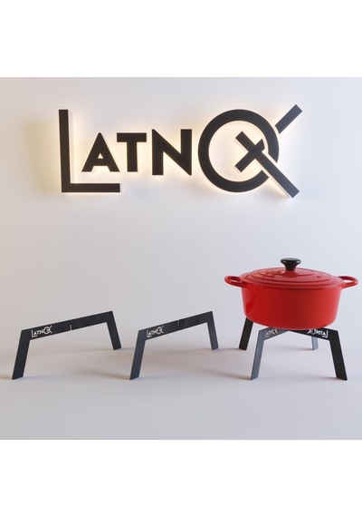34 Cm Latnox OX+ Kamp Ocağı - Ateş Üstü Izgara - Kamp Malzemesi Siyah