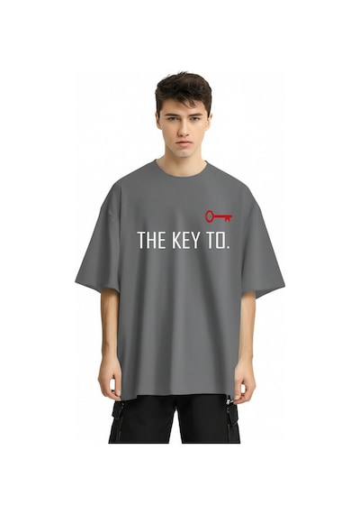 Nevermind Unisex Kadın Erkek The Key To Çift Sevgili T-shirt 2'li Set Takım Antrasit