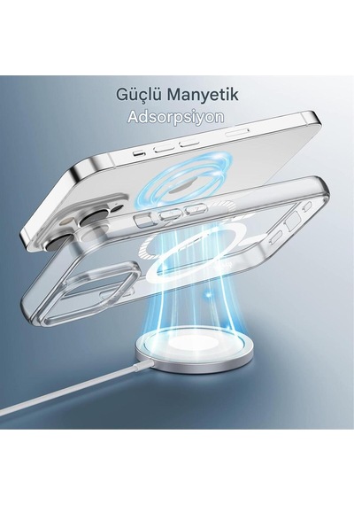 Apple Uyumlu iPhone 13 Pro Max Şeffaf Magsafe Kılıf Safe Çok Renkli