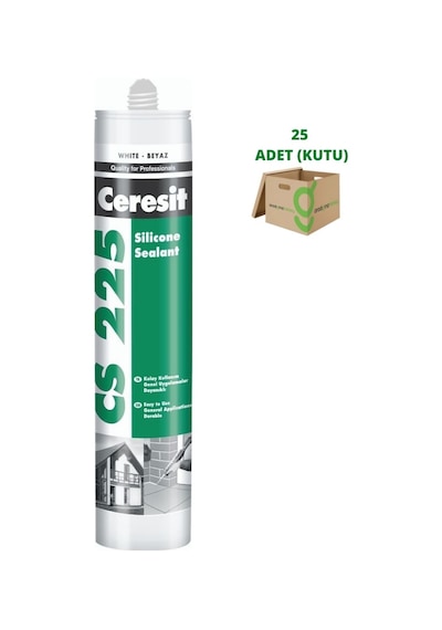 Ceresit Cs 225 Silikon Şeffaf/Beyaz 280Gr 25 Adet Ceresit Cs 225 Silikon Şeffaf/Beyaz 280Gr 25 Adet