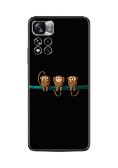 Xiaomi Redmi Note 11 Pro Plus 5g Kılıf Resimli Desenli Silikon Platinium Series Üç Maymun 1871