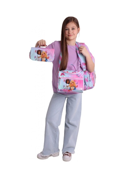Wow Generation Üçlü İlkokul Okul Çanta Seti - Turkuaz - Pembe - Butterfly Baskılı - Kız Çocuk - Setwg-w6074a Çok Renkli