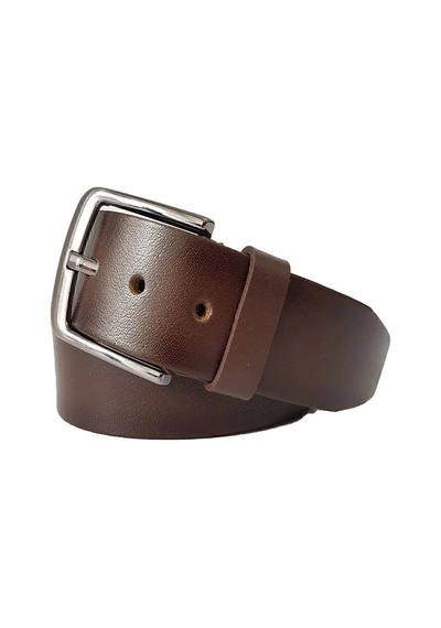 Bawcompany Hakiki Deri Erkek Kemer Kot İçin 4.30cm Deri Hakiki Metal Toka Kahverengi