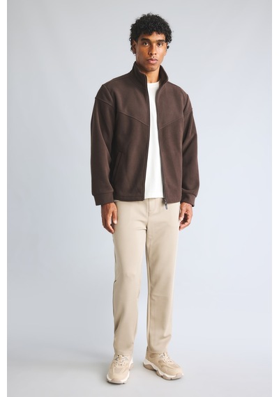 Defacto Slim Fit Dik Yaka Fermuarlı Polar Mont H1891ax26aubn338 Kahve-bn338