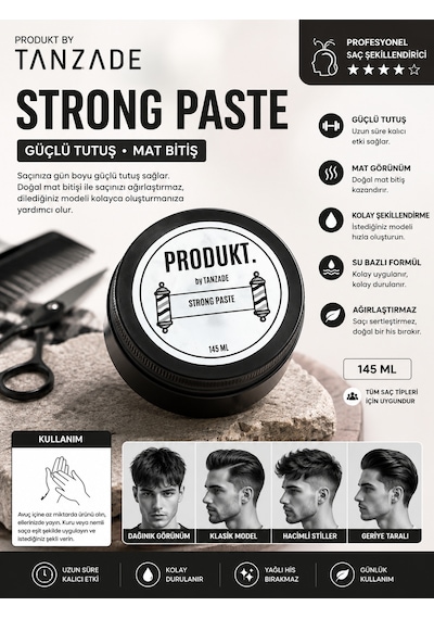 Produkt By Tanzade Strong Hair Paste 145 Ml Profesyonel Saç Şekillendirici