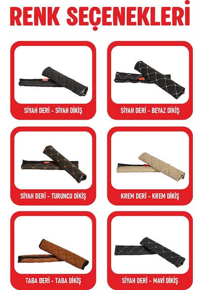Lada Samara Uyumlu Emniyet Kemer Pedi Taba Deri Taba Dikişli