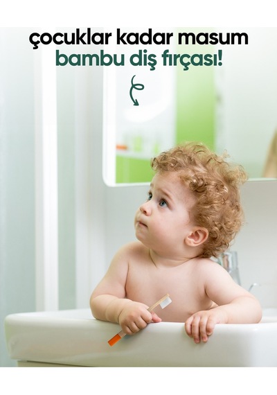 Tbrush Nano Doğal Bambu Vegan Çocuk Diş Fırçası - Beyaz Renk - Ultra Soft - Plastiksiz