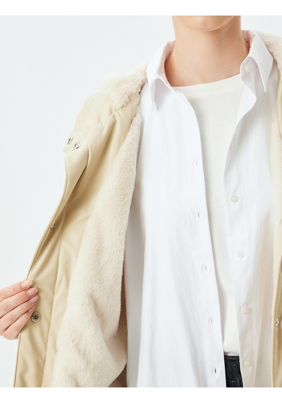Koton Cepli Çıt Çıt Düğme Kapamalı Cepli İçi Peluş Astarlı Kapüşonlu Oversize Suni Deri Parka Bej 5wak00125ew Ekru Koton Cepli Çıt Çıt Düğme Kapamalı Cepli İçi Peluş Astarlı Kapüşonlu Oversize Suni Deri Parka Bej 5wak00125ew Ekru