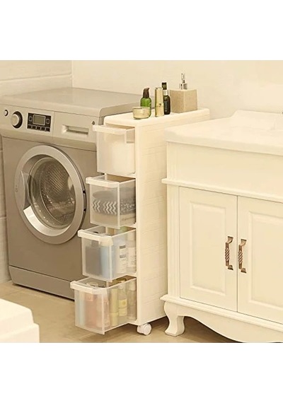 4 Çekmeceli Tekerlekli Raf, Mutfak Ve Banyo İçin Kullanışlı Tasarım 1