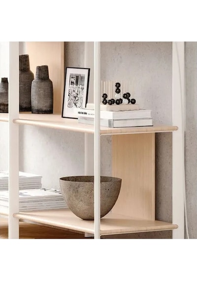 Ikea Jattesta Açık Raf Ünitesi, Beyaz-bambu 120x85 Cm Bambu - Beyaz