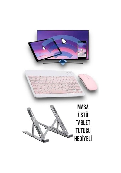 Tüm Cihazlara Uyumlu Akıllı Taşınabilir Şarj Edilebilir Kablosuz Bluetooth Klavye Ve Mause Seti Çok Renkli - 582815151