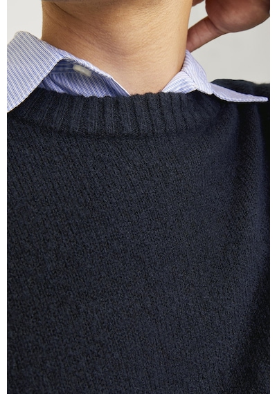 Jack & Jones Erkek Kazak 12215468 Koyu Lacıvert Koyu Lacıvert Koyu Lacivert