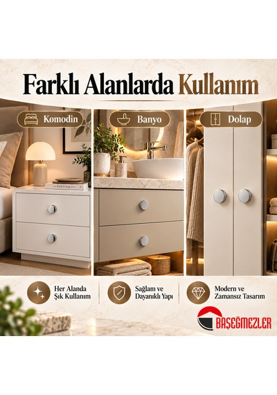 Haskan Yuvarlak Düğme Kulp Krom