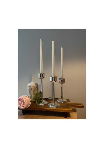 Gümüş Rengi Bloom 3'lü Şamdan & Mumluk Seti Gümüş - 820385533 Gümüş