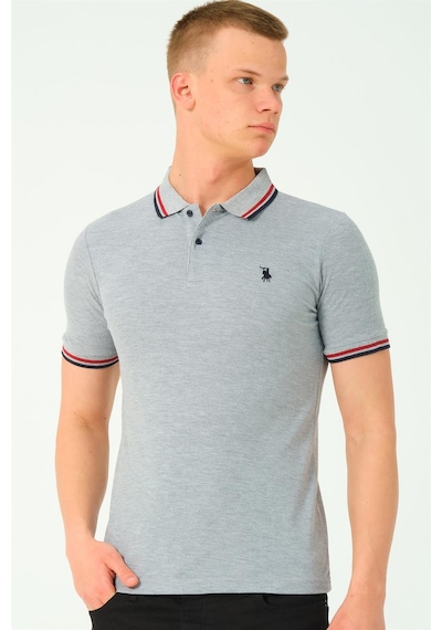 T8594 Dewberry Erkek T-shırt-gri-2