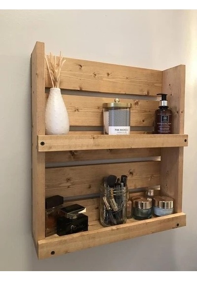 Ağaç Atölyesi – Ahşap Banyo Tereği/Dolabı Natürel