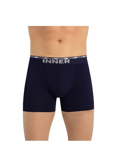 Just Inner Erkek Pamuklu Boxer Kabartma Bel Lastikli İç Giyim Konforu 135001 Lacivert