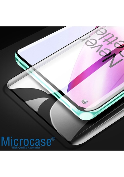 Microcase Oneplus 9 Pro 3D Curved Tam Kaplayan Cam Koruma - Siyah
